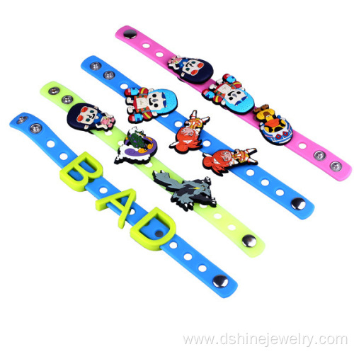 DIY Silicone Band With Charm Beads Wristband With Buckle